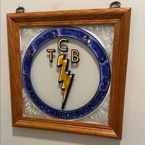 TCB Lightning Bolt Stained Glass 12 x 12 inches